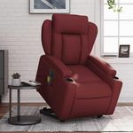 VIDAXL Fauteuil inclinable de massage electrique rouge bordeaux