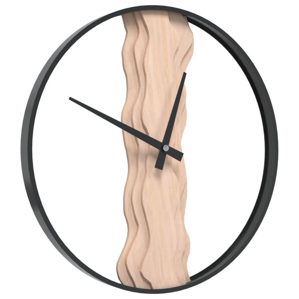 VIDAXL Horloge murale marron Ø35 cm fer et bois de chene