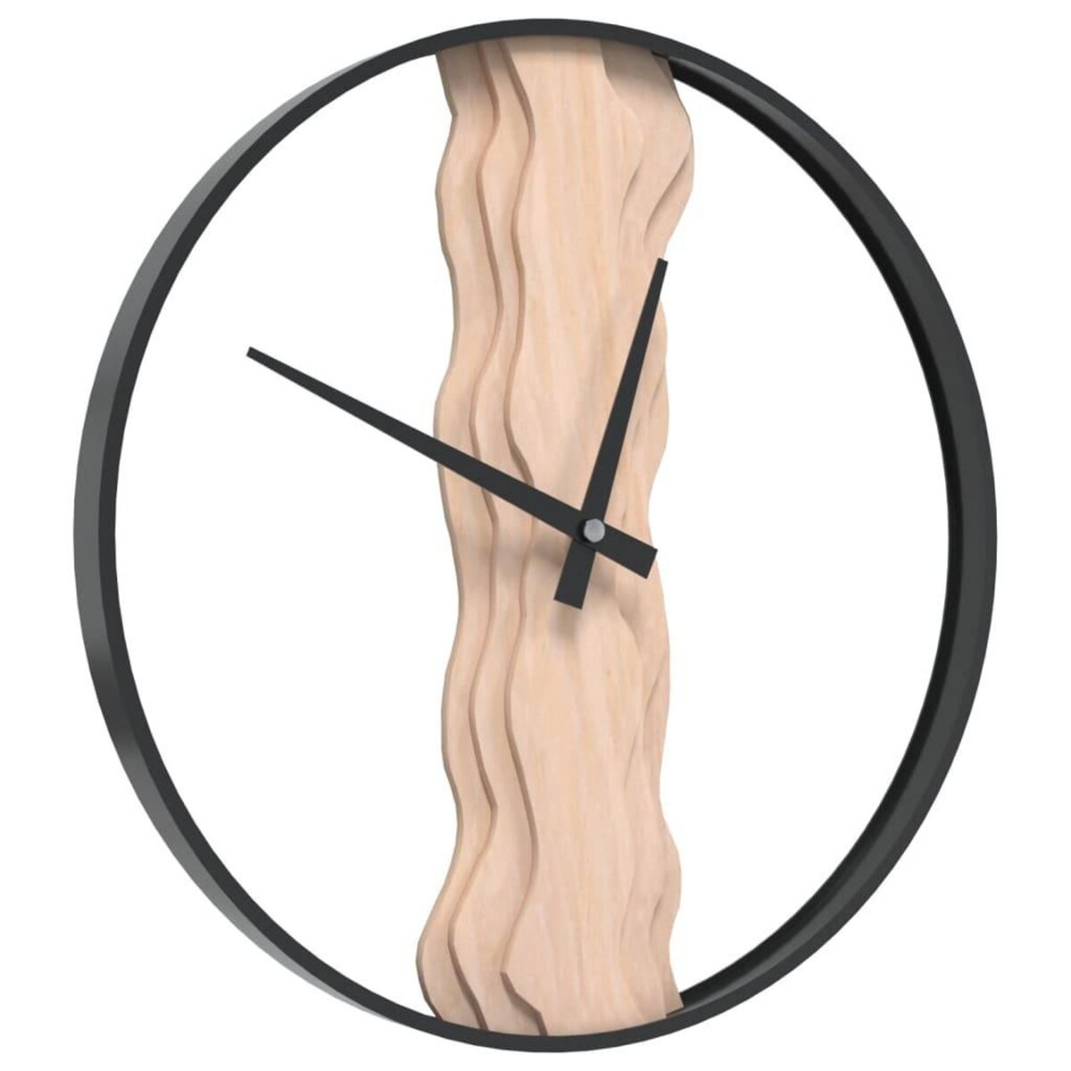 VIDAXL Horloge murale marron Ø35 cm fer et bois de chene