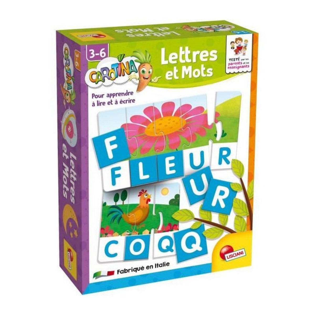 LISCIANI GIOCHI Lettres et Mots - Carotina - Apprendre a lire et a écrire simplement - LISCIANI