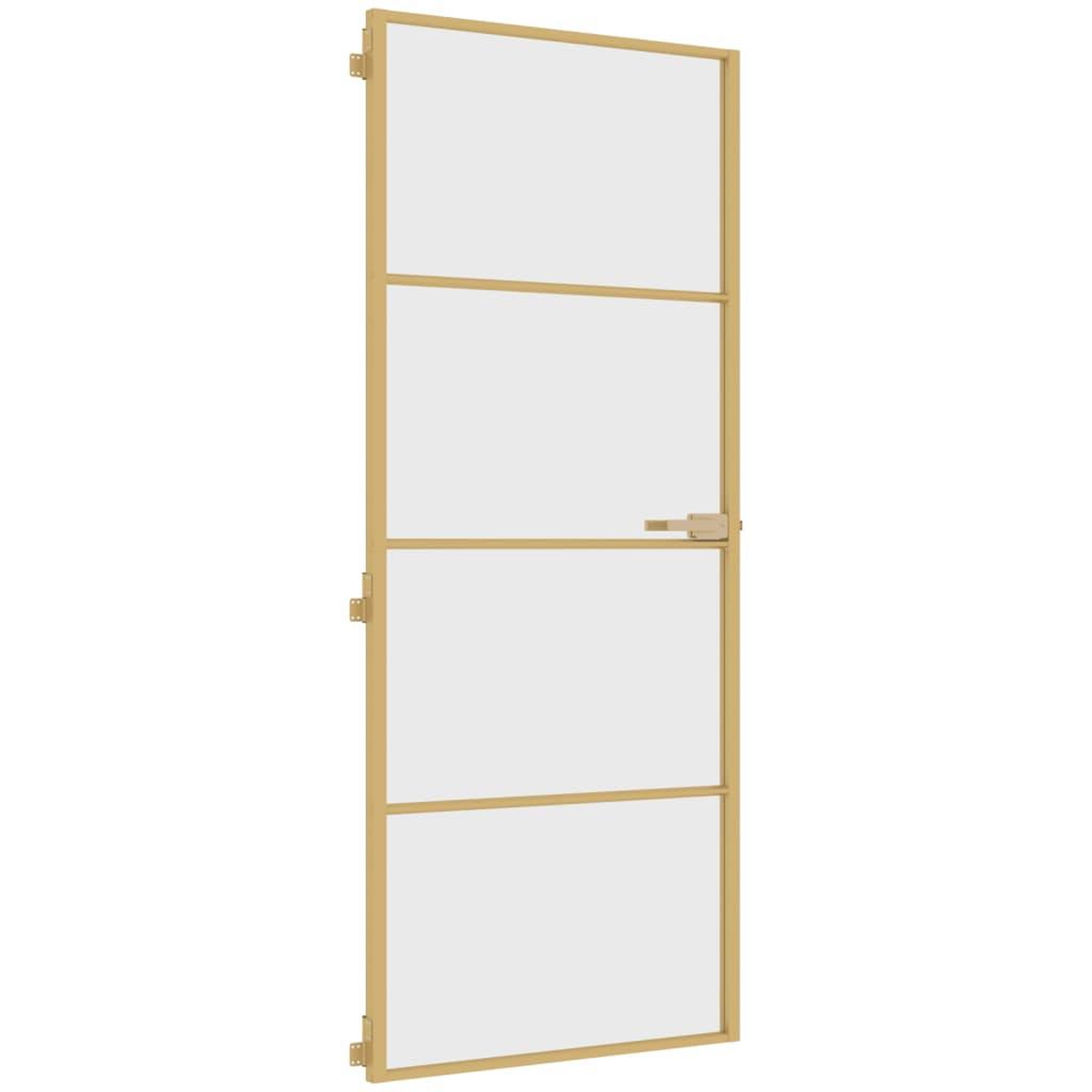 Voir la diapositive 2 : VIDAXL Porte interieure mince dore 83x201,5 cm verre trempe aluminium