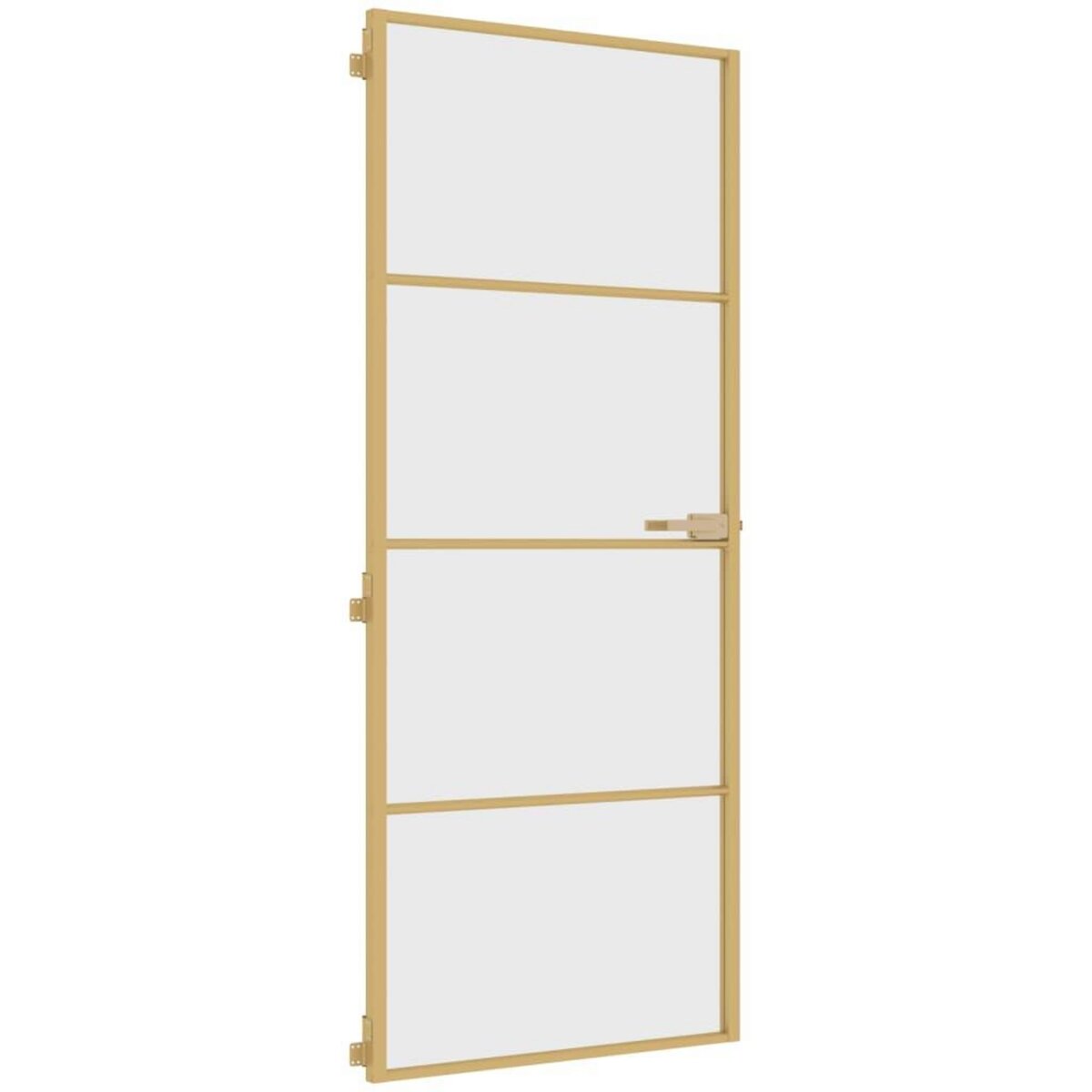 VIDAXL Porte interieure mince dore 83x201,5 cm verre trempe aluminium