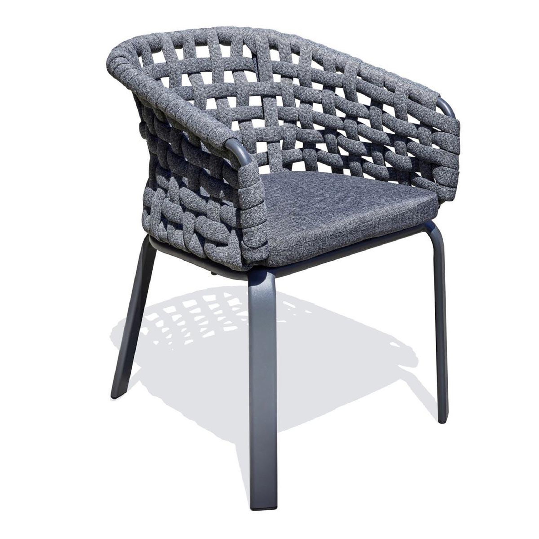 Paris Prix Fauteuil de jardin en corde tissée  camargue  72cm gris anthracite