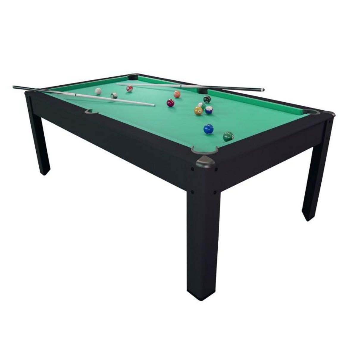 PLAY4FUN Billard Américain AMBIANCE 7Ft - 226,5 x 126,5 x 80 cm avec accessoires et plateau dînatoire - Couleur Noir