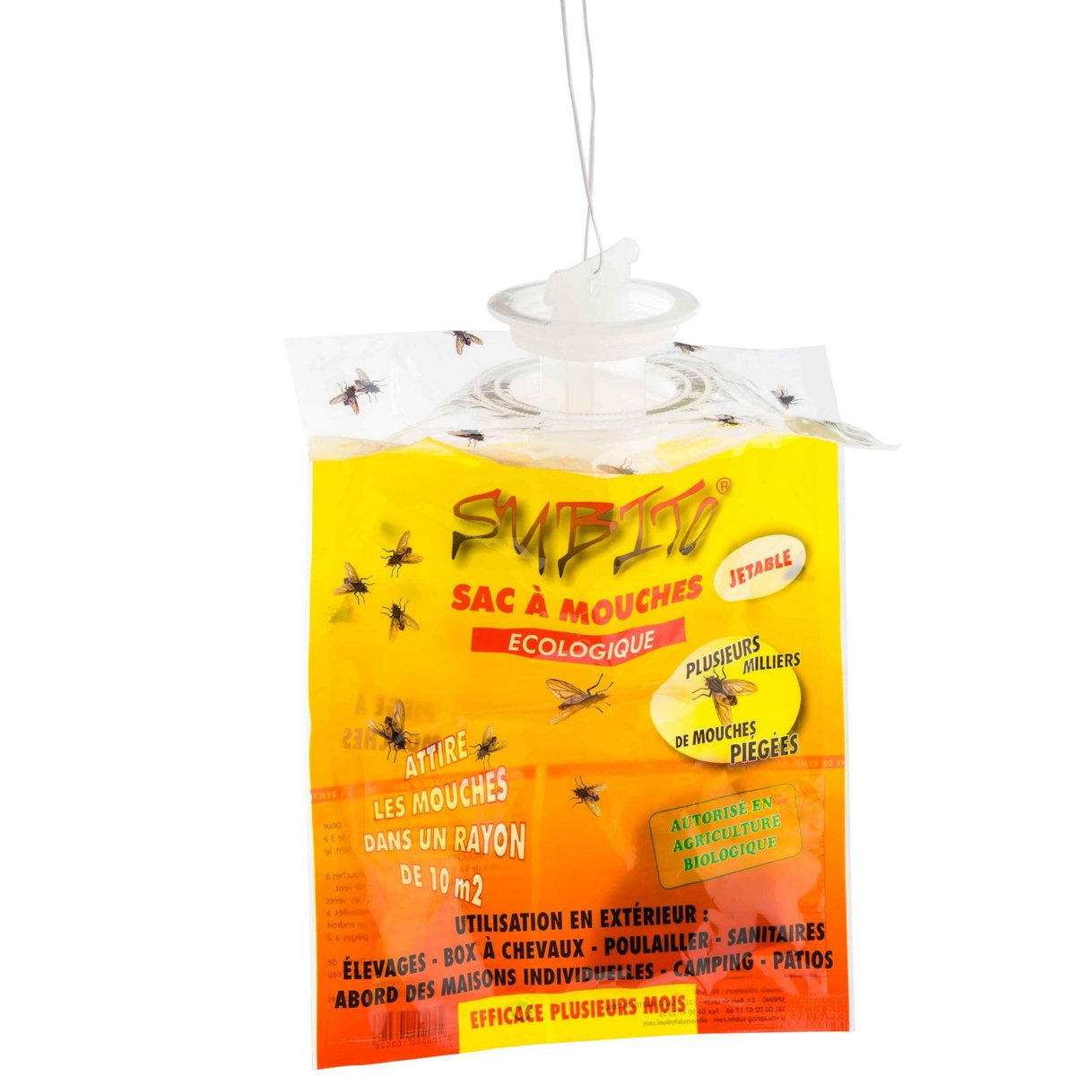 Subito Piège à mouches jetable 3L à suspendre
