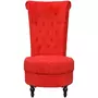 VIDAXL Chaise de canape avec dossier haut Rouge Tissu