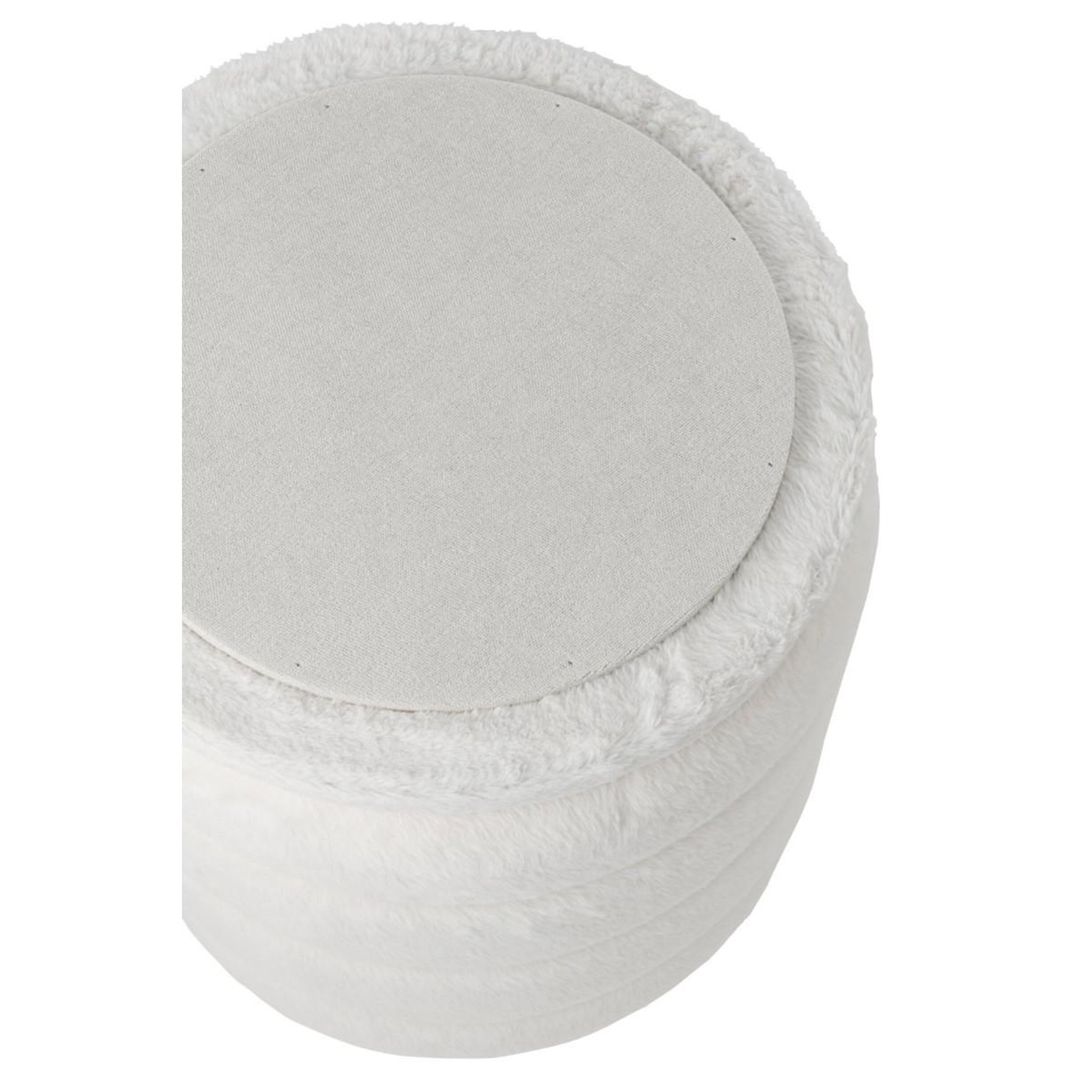 Voir la diapositive 4 : J-LINE Pouf coffre imitation fourrure  cotton  47cm blanc