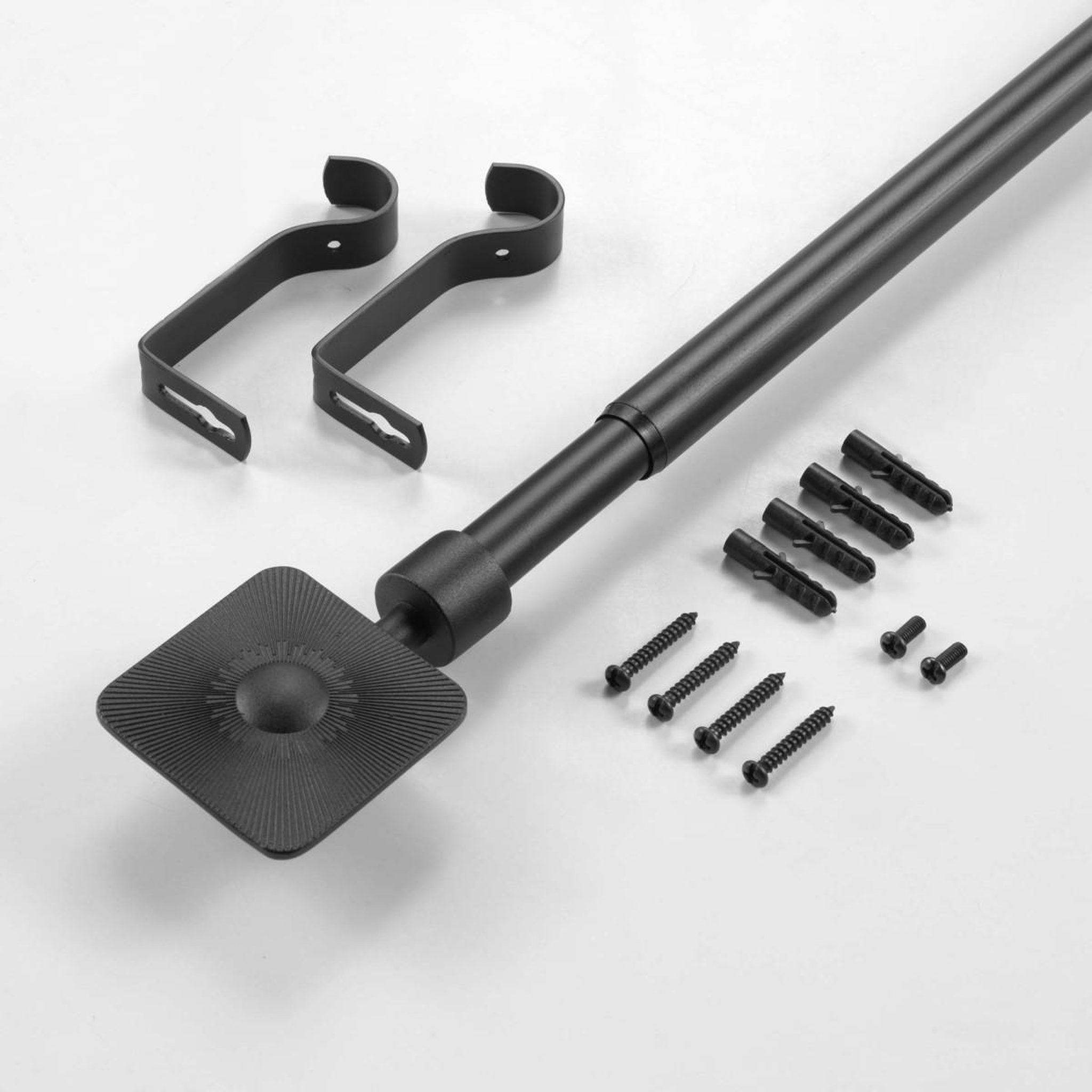 Voir la diapositive 3 : Douceur d'Intérieur Kit tringle à rideau extensible  sarita  120-210cm noir