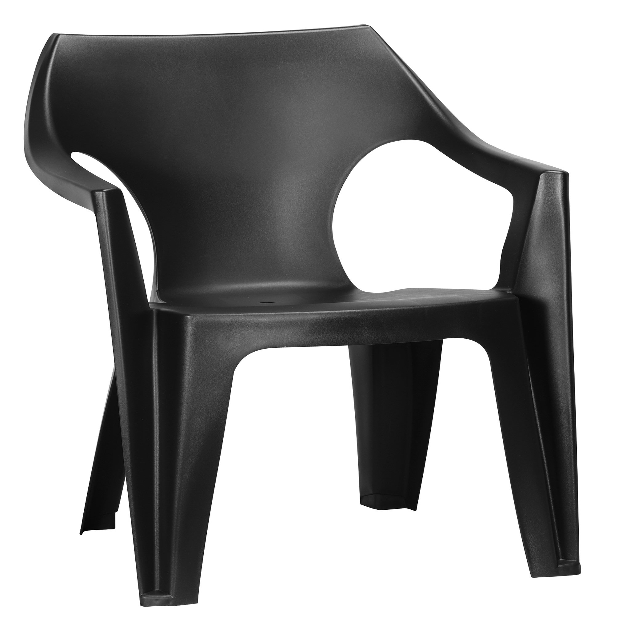 Voir la diapositive 1 : Fauteuil de jardin empilable - Résine - Anthracite - DANTE
