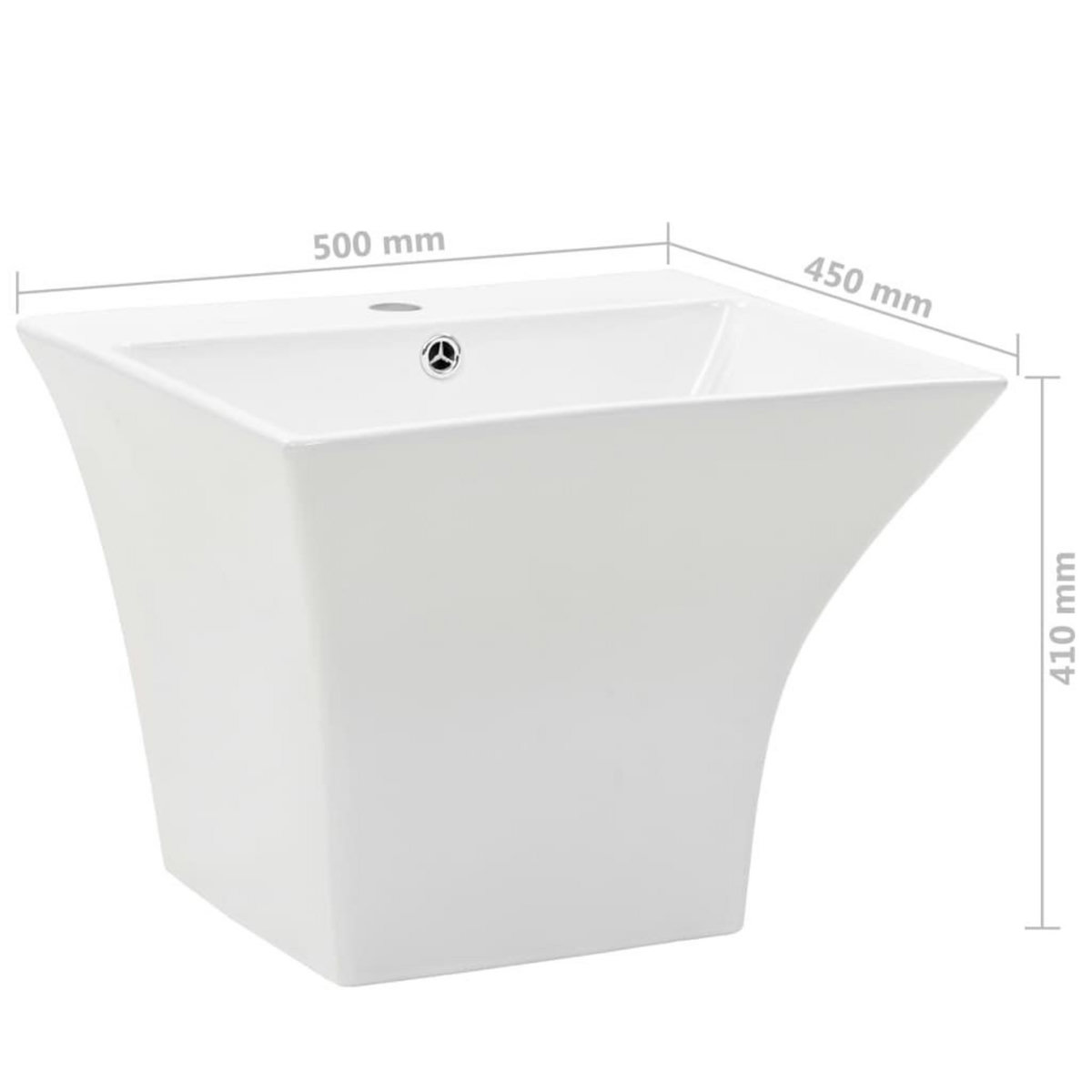 VIDAXL Lavabo mural Ceramique Blanc 500 x 450 x 410 mm