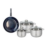 ELO Ensemble de 1 Poêle de cuisson 28 cm et 3 faitouts 16, 20 et 24 cm Elo Prima Brillant