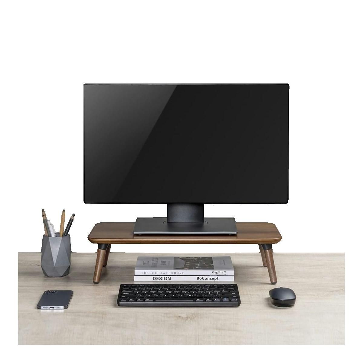 Mac Lean Support pour moniteurs Maclean élégant en bois d'acajou et pieds en hêtre