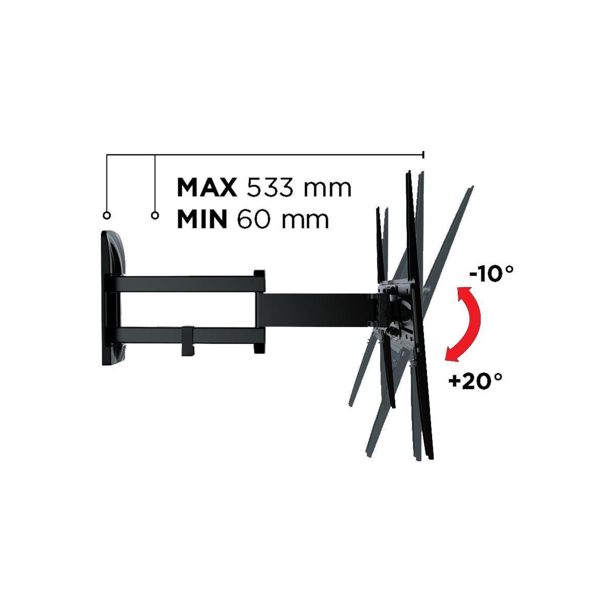 Voir la diapositive 4 : Meliconi Support mural TV GS DR400 PLUS NEW 40 - 82''