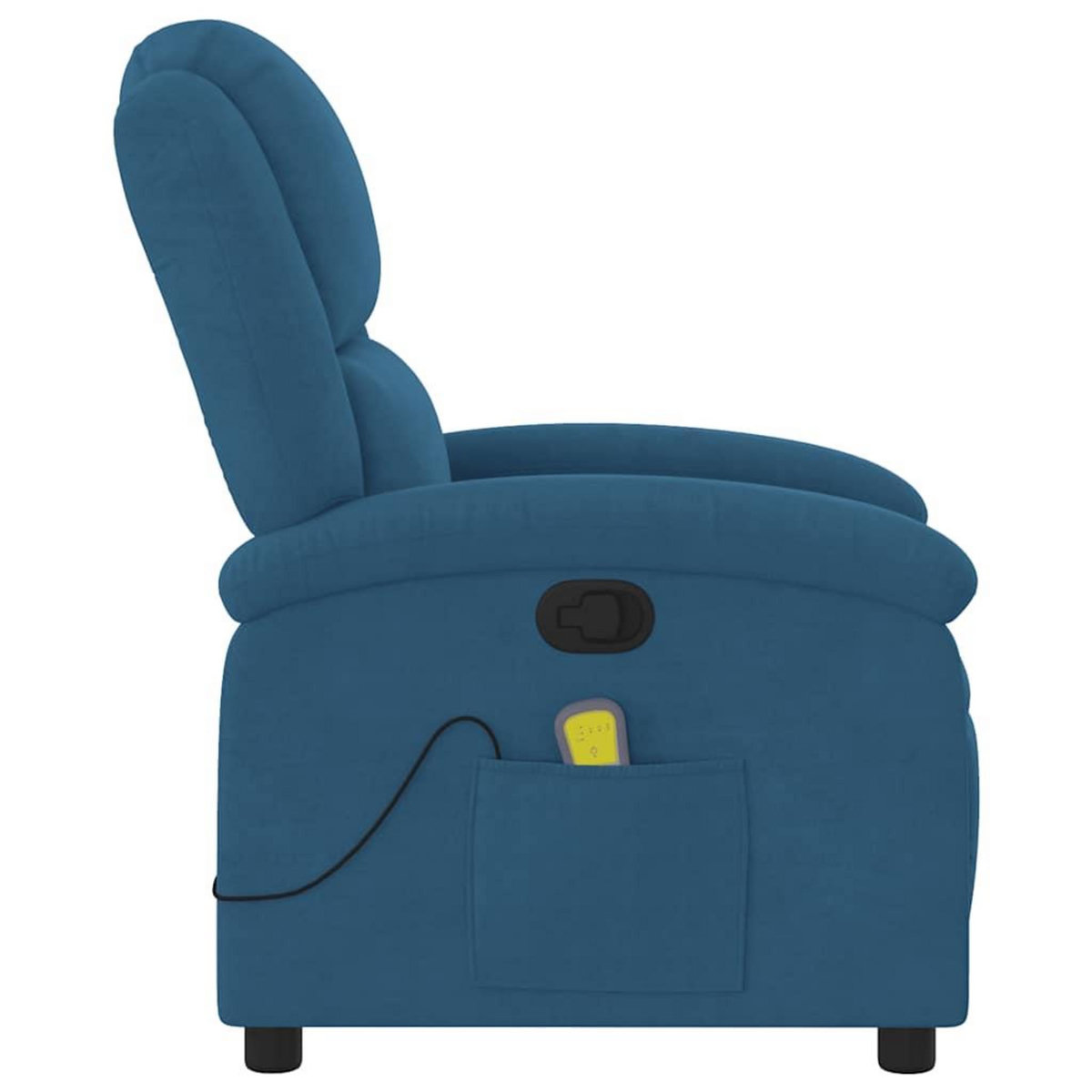 VIDAXL Fauteuil inclinable de massage bleu velours
