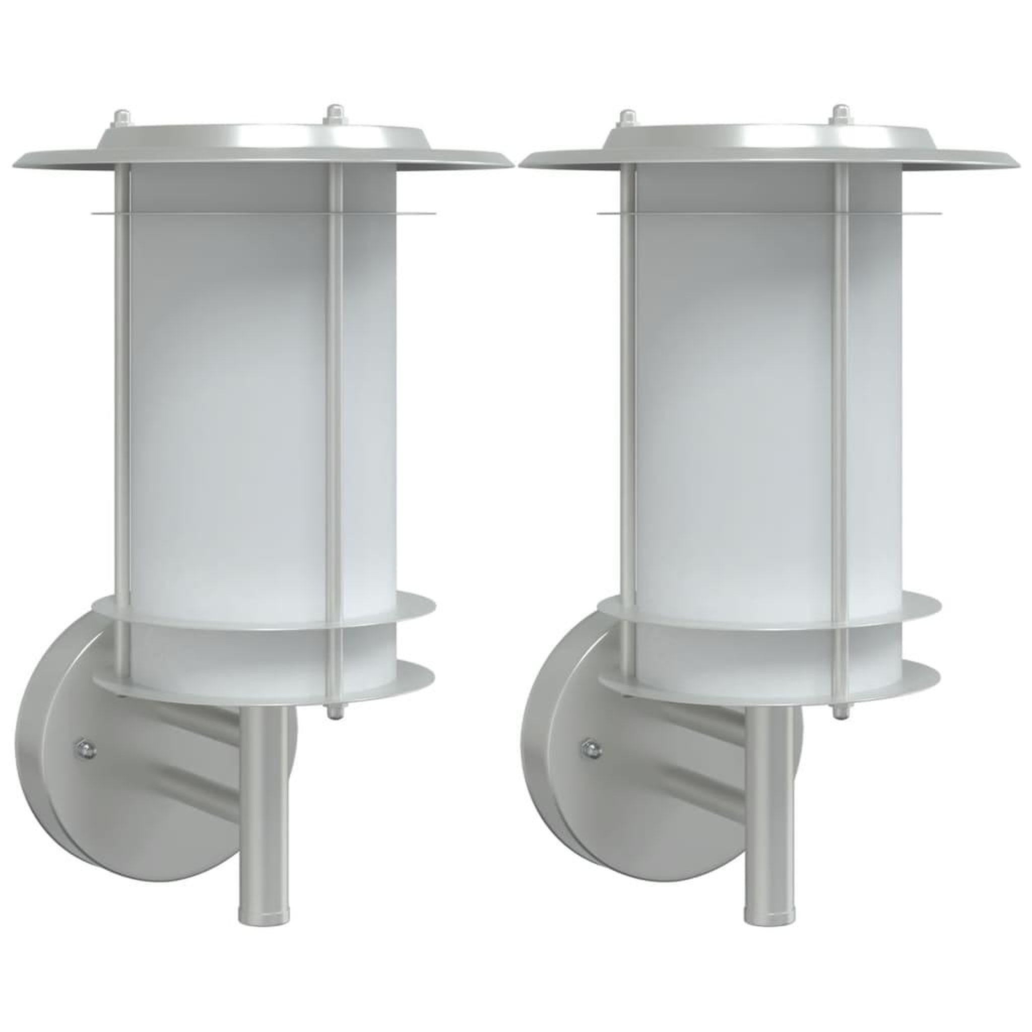 Voir la diapositive 2 : VIDAXL Appliques murales d'exterieur 2pcs argente acier inoxydable