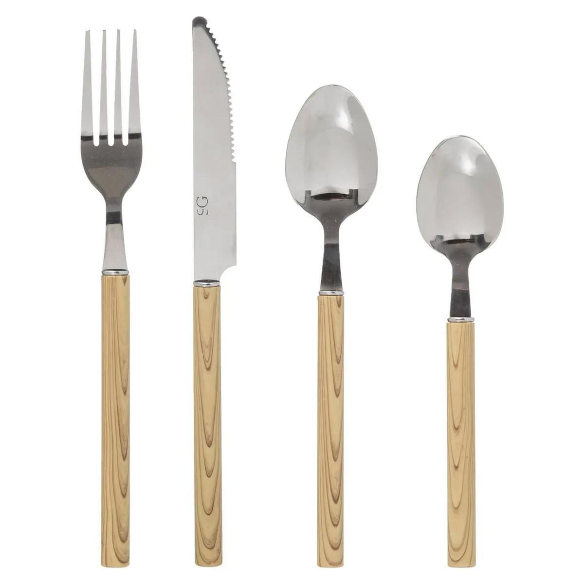 SECRET DE GOURMET Ménagère 24 Pièces  Indonésie  21cm Naturel
