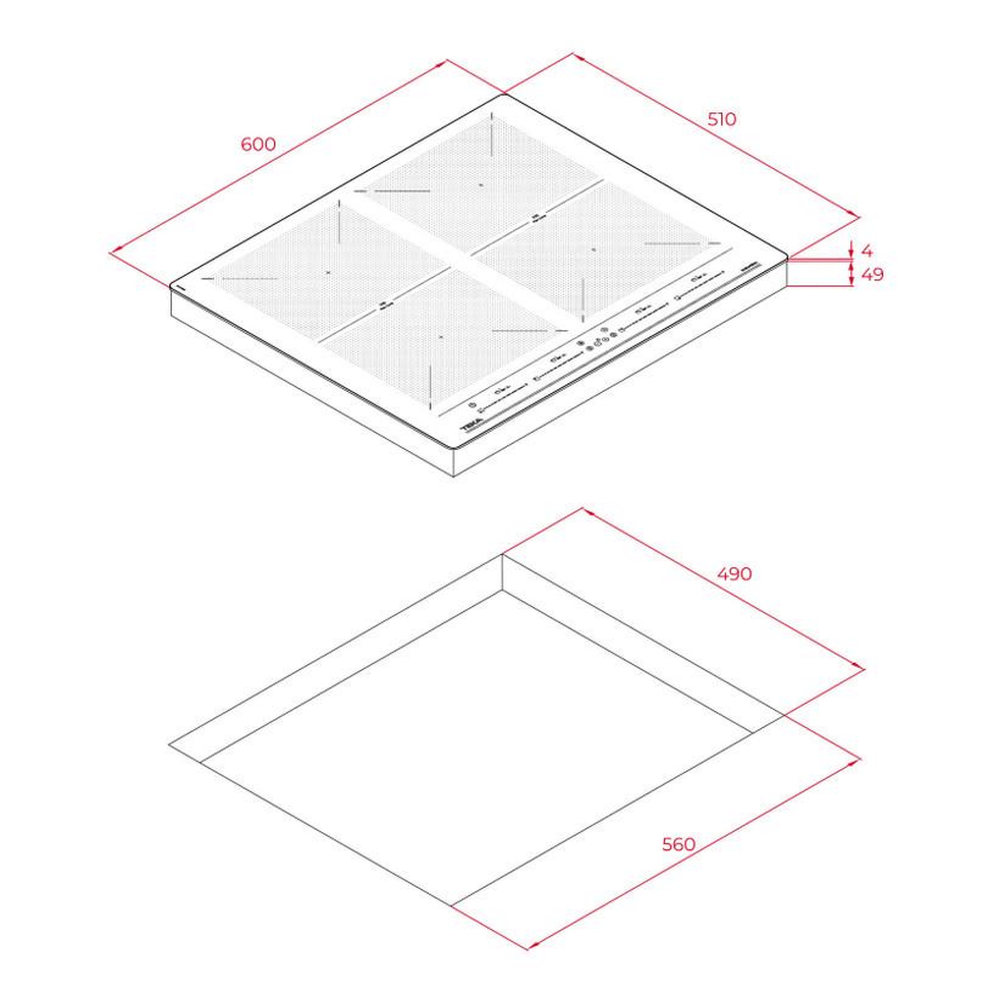 Voir la diapositive 4 : TEKA Table de cuisson à induction 60cm 4 feux 8800w noir - izf64600