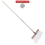 OUTILS PERRIN Balai à feuilles et gazon bois/acier 16 dents, manche 165cm - Gris algue