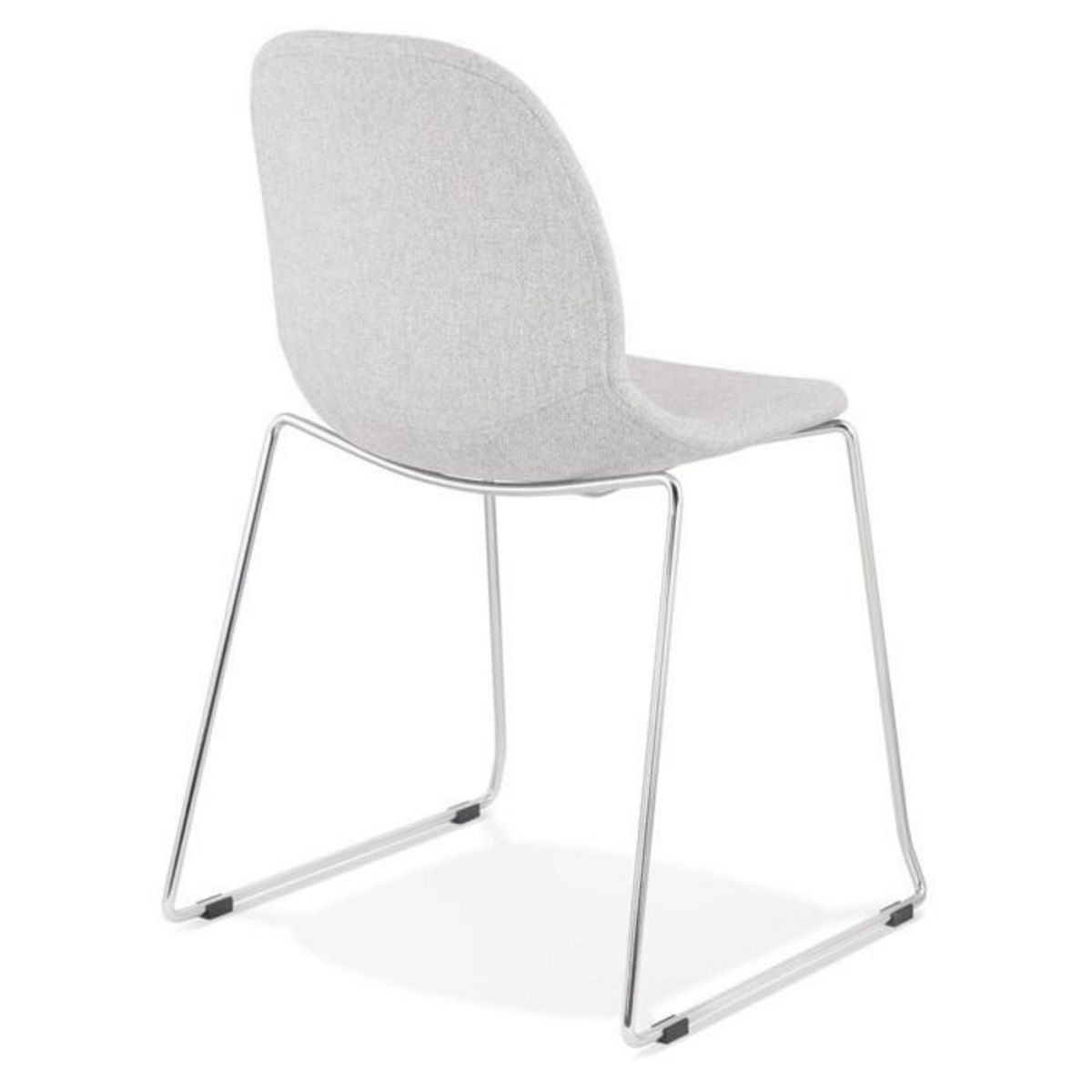 Paris Prix Chaise Design en Tissu  Sluna  85cm Gris & Chromé