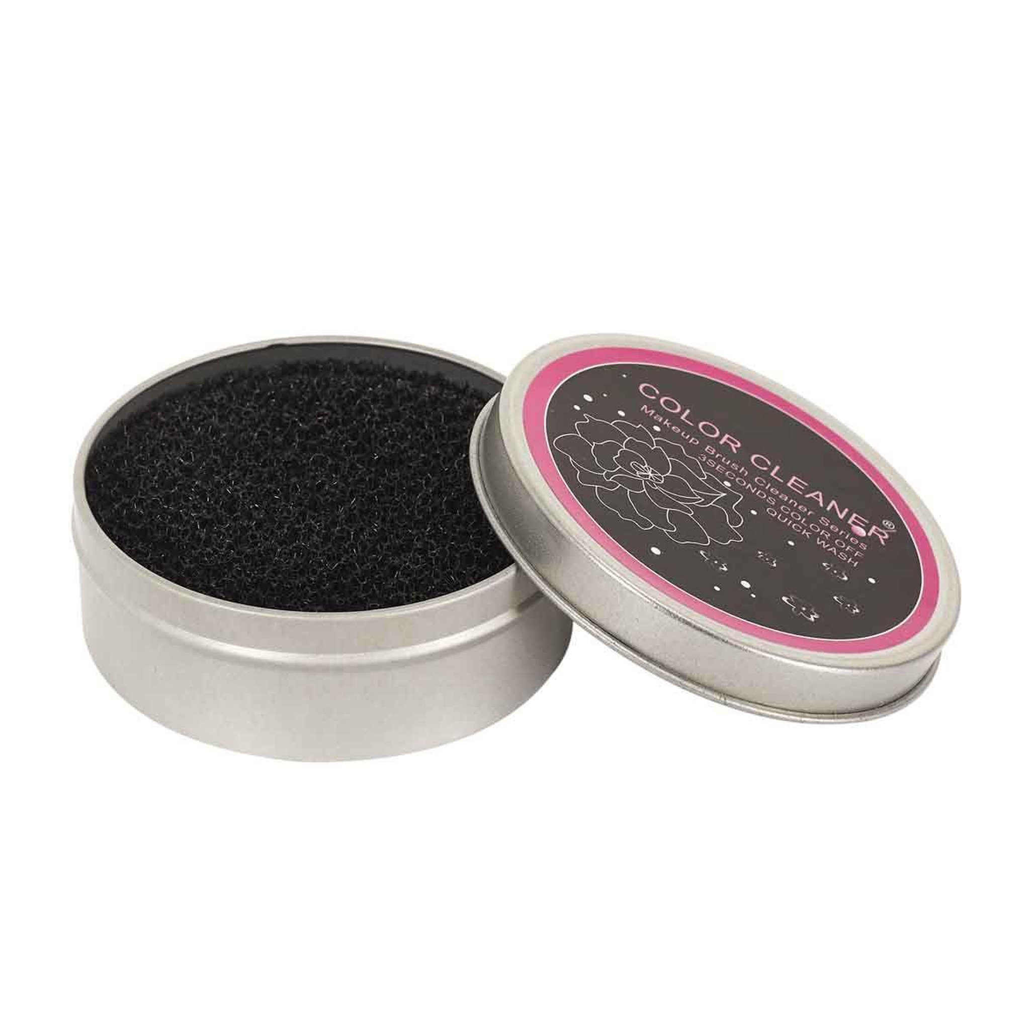 Voir la diapositive 2 : Cosmetic Club Éponge nettoyante réversible  pinceau  8cm noir