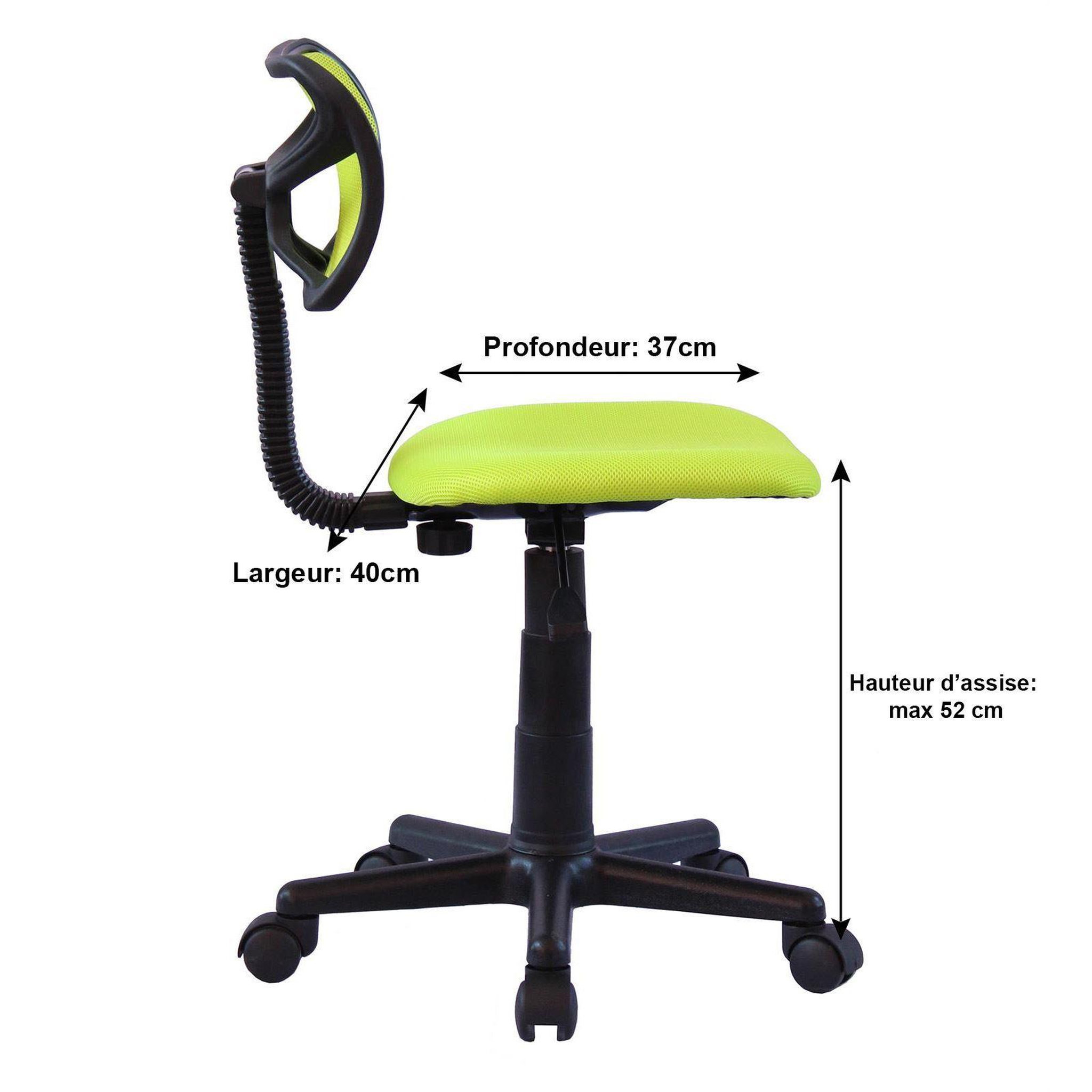 Voir la diapositive 3 : IDIMEX Chaise de bureau pour enfant MILAN
