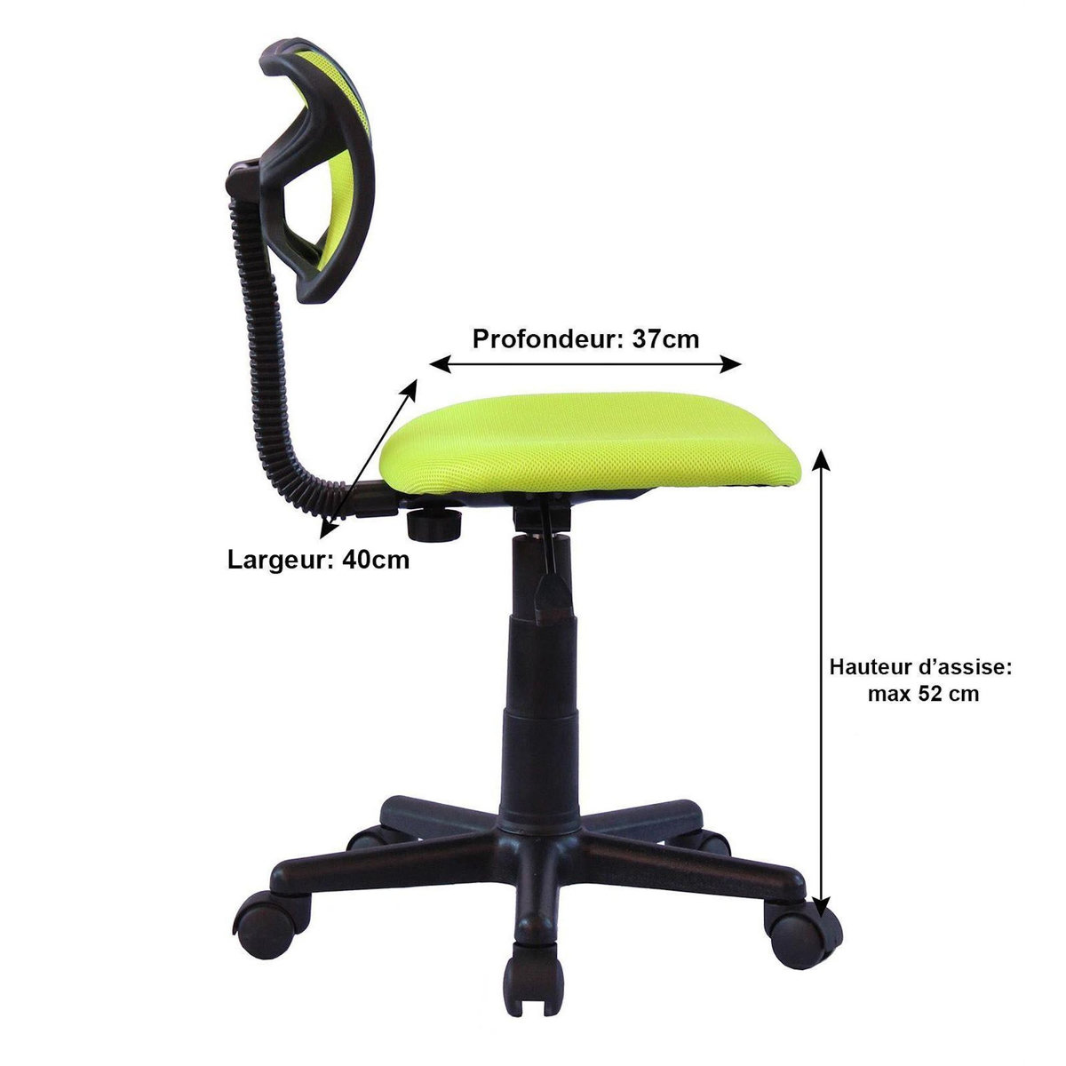 IDIMEX Chaise de bureau pour enfant MILAN