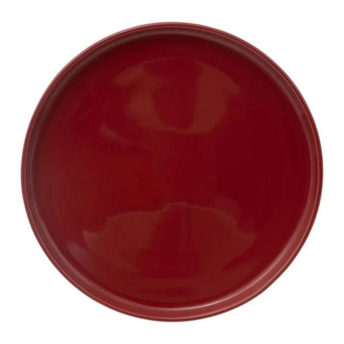 SECRET DE GOURMET Lot de 6 Assiettes Plates  Marie  26cm Rouge Grenat