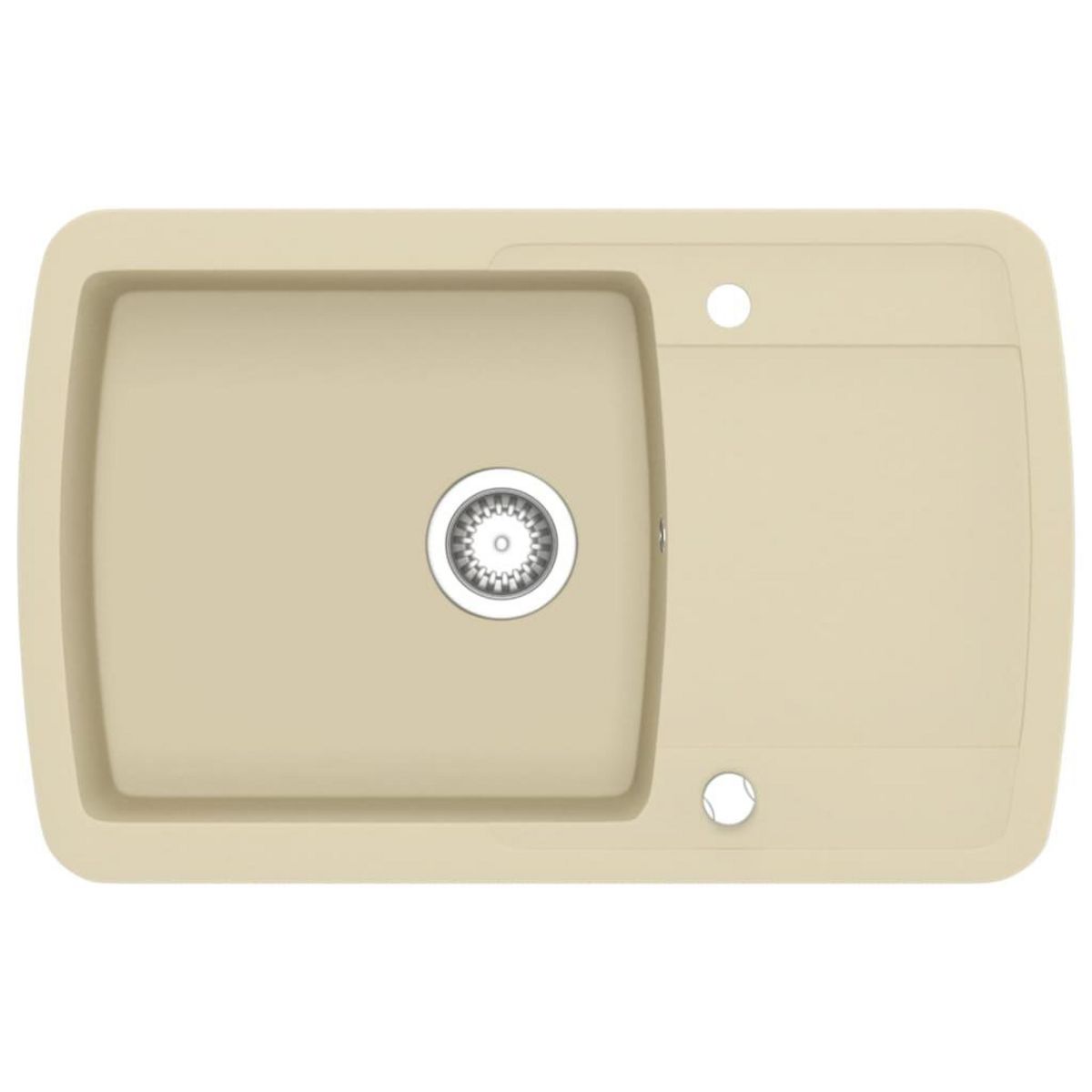VIDAXL Evier de cuisine Granit Seul lavabo Beige