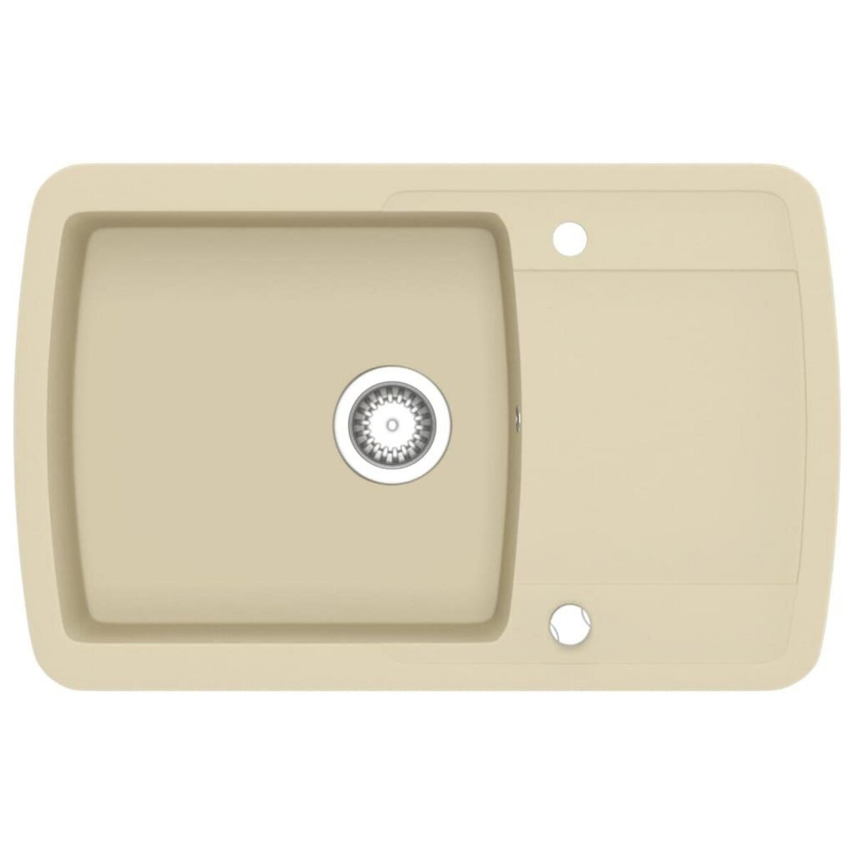 VIDAXL Evier de cuisine Granit Seul lavabo Beige