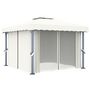 Voir la diapositive 2 : VIDAXL Tonnelle avec rideau 3x3 m Blanc creme Aluminium
