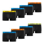 UMBRO Lot de 8 boxers homme en coton ceinture colorée. Coloris disponibles : Noir