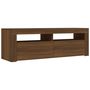 Voir la diapositive 3 : VIDAXL Meuble TV avec lumieres LED chene marron 120x35x40 cm