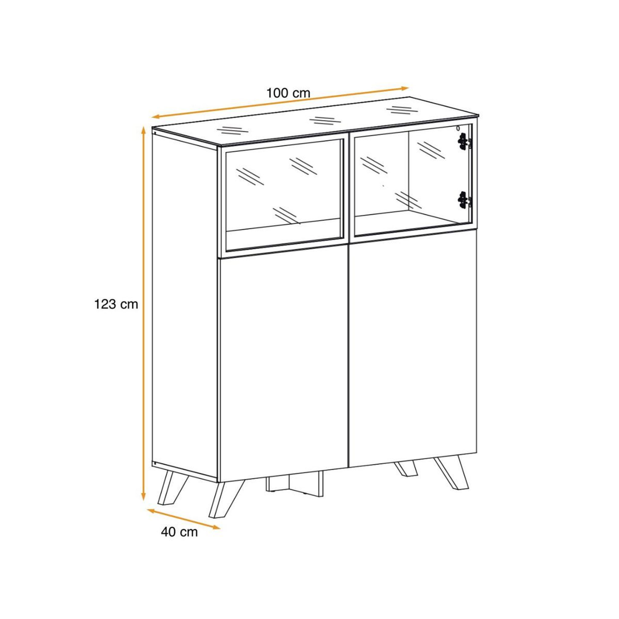Voir la diapositive 5 : Paris Prix Vitrine led  thin  123cm noir & naturel
