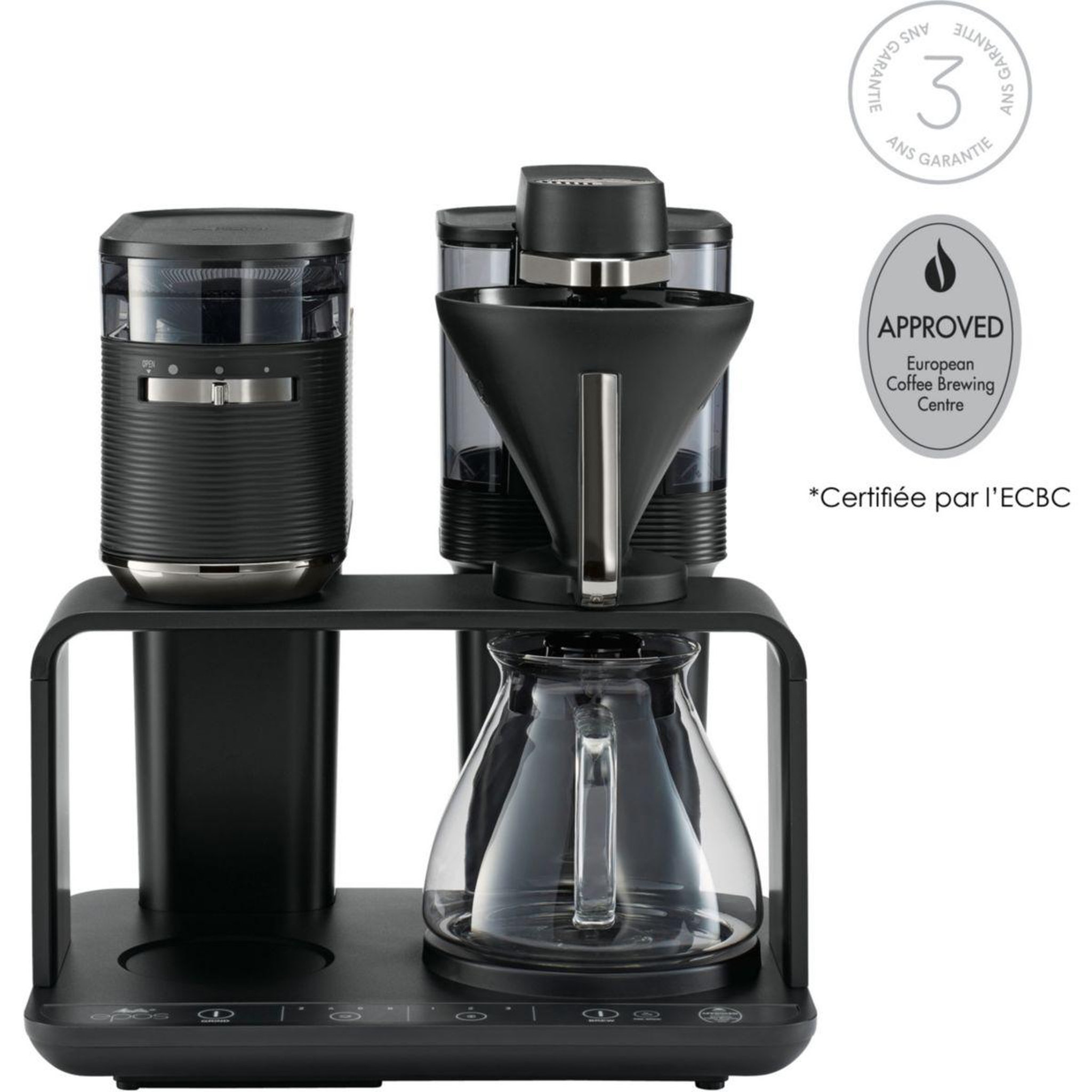 Melitta Cafetière filtre EPOS Argent cafetiere-broyeur