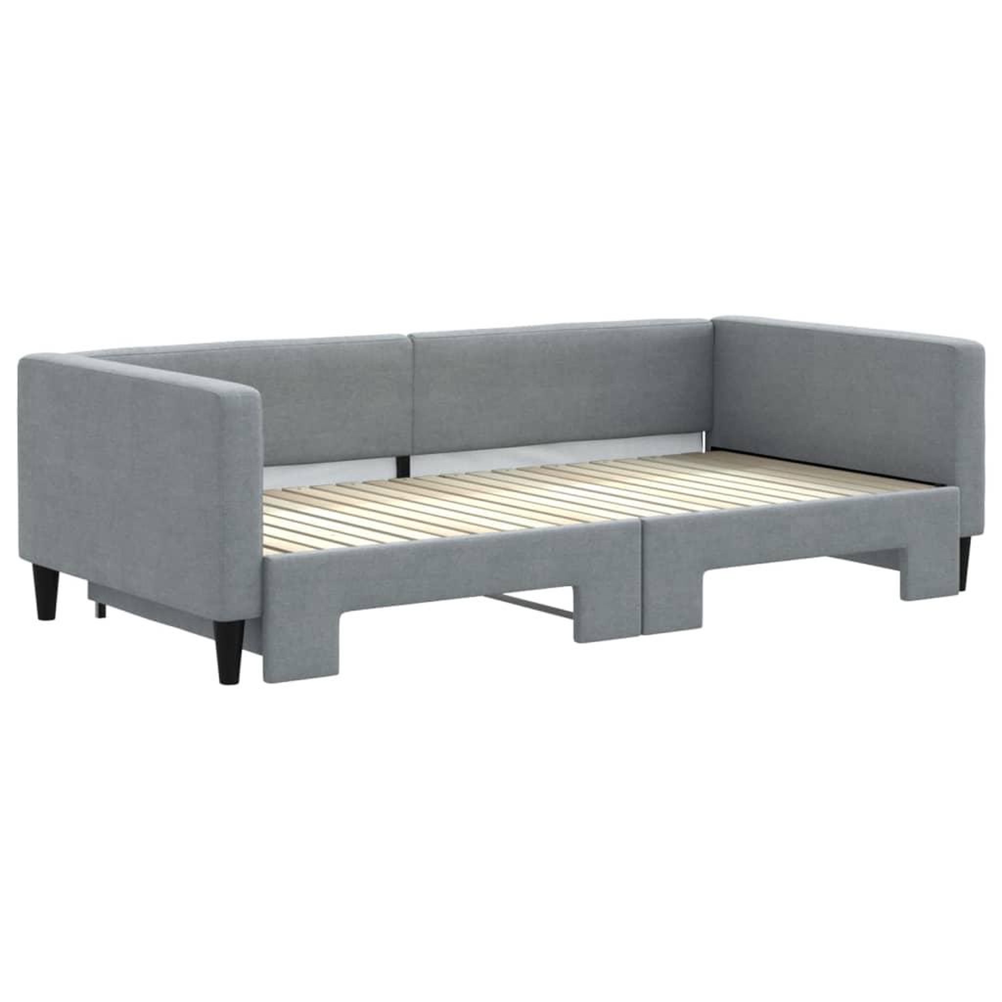 Voir la diapositive 3 : VIDAXL Lit de jour avec gigogne sans matelas gris clair 100x200 cm