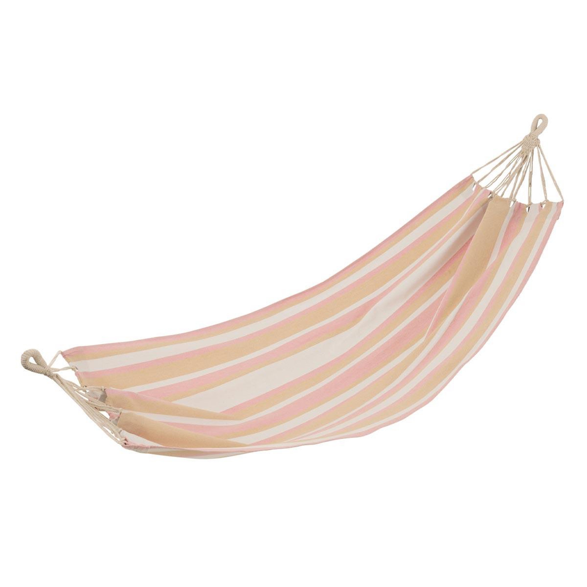 J-LINE Hamac en tissu  rayures  200cm beige