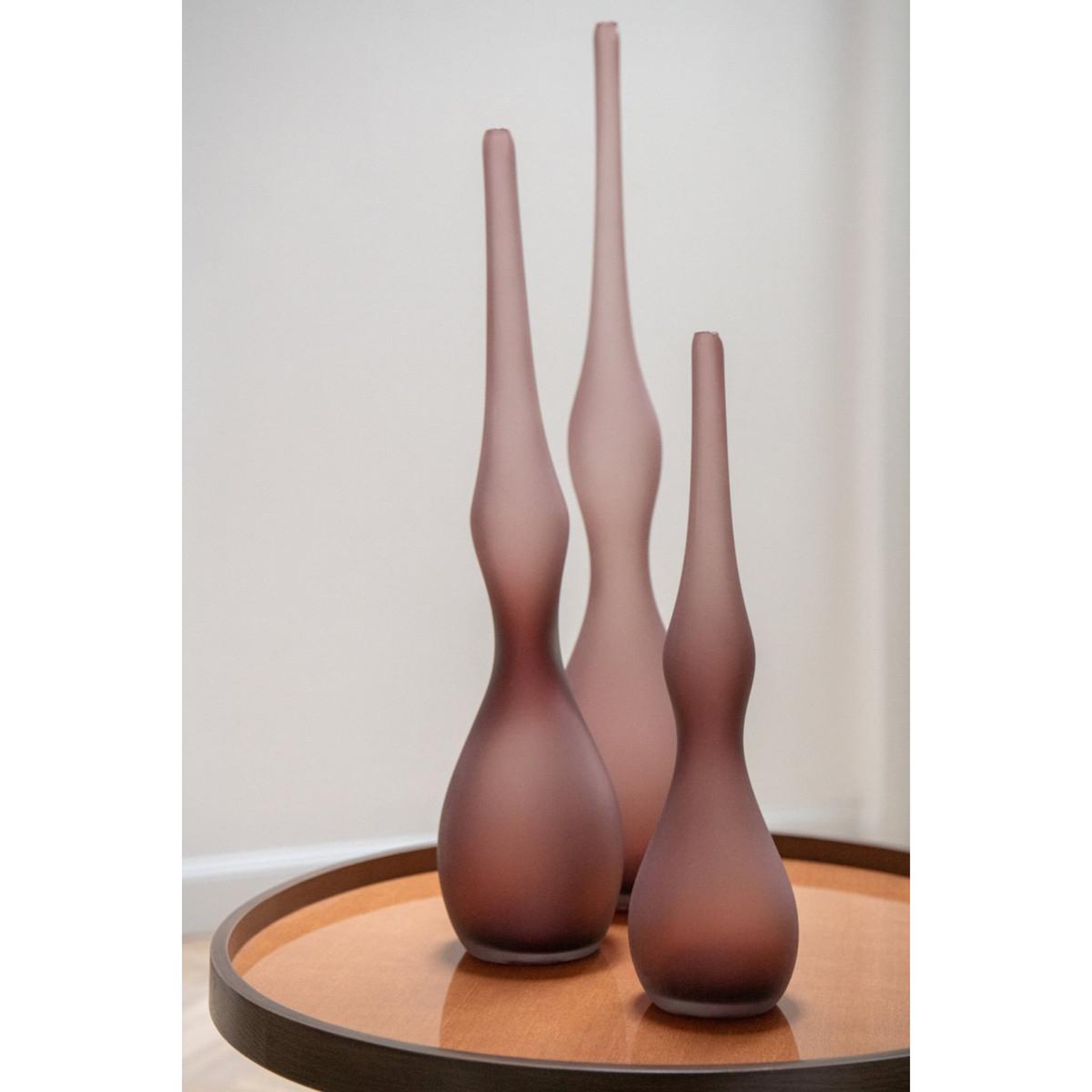 Voir la diapositive 2 : J-LINE Lot de 3 vases soliflores  kyoto  64cm bordeaux