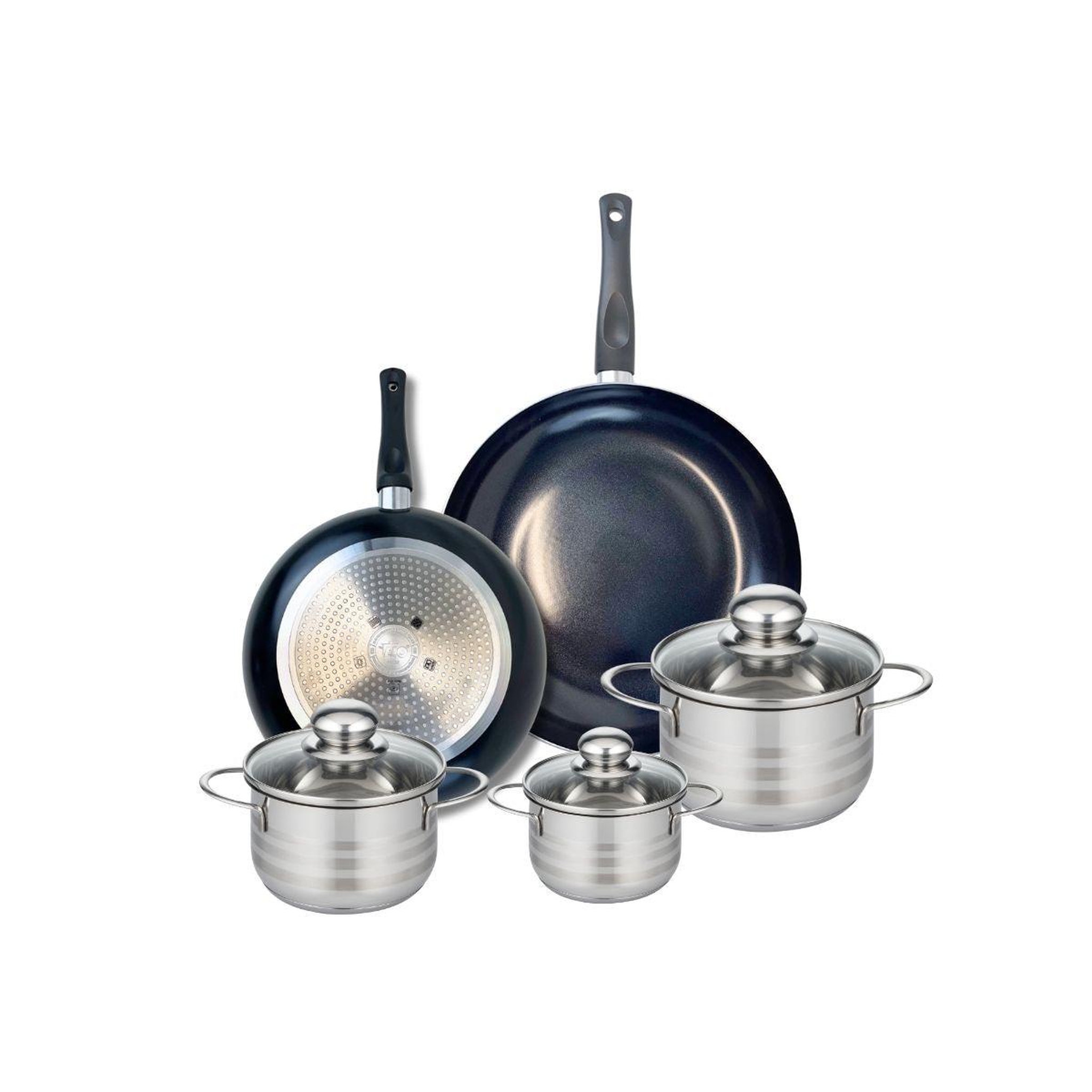 ELO Ensemble de 2 poêles de cuisson 24 et 28 cm et 3 faitouts 12, 14 et 16 cm elo prima brillant