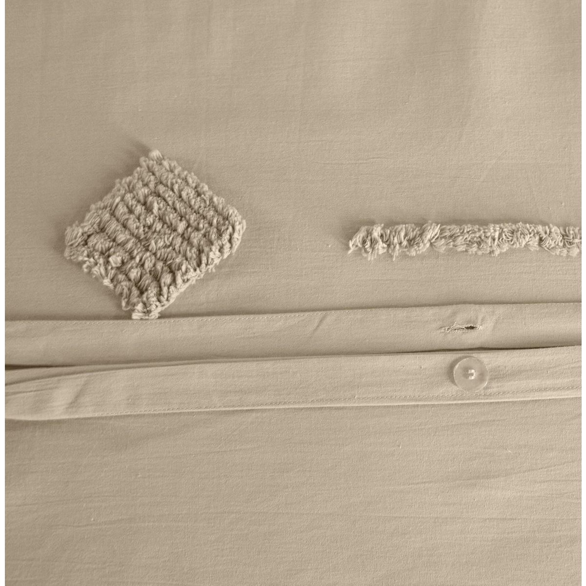 Home collection Parure de couette tuftées en coton lavé - akoe