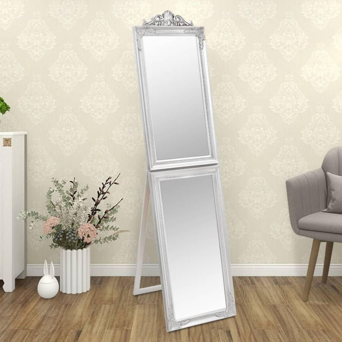 VIDAXL Miroir sur pied Argente 45x180 cm