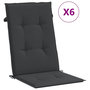 Voir la diapositive 2 : VIDAXL Coussins de chaise de jardin a dossier haut lot de 6 noir tissu