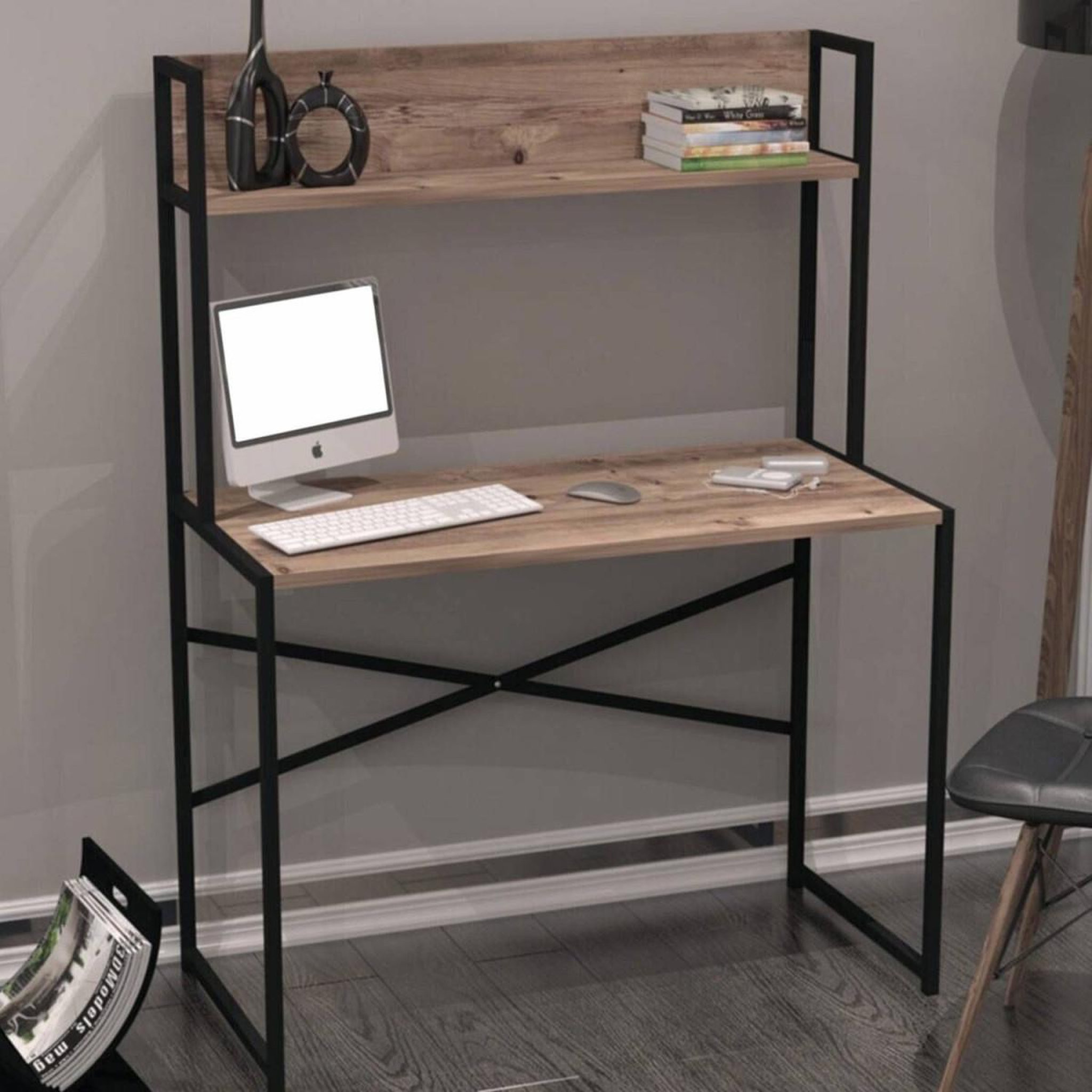 Voir la diapositive 2 : Paris Prix Bureau avec étagère design  mazé  140cm chêne
