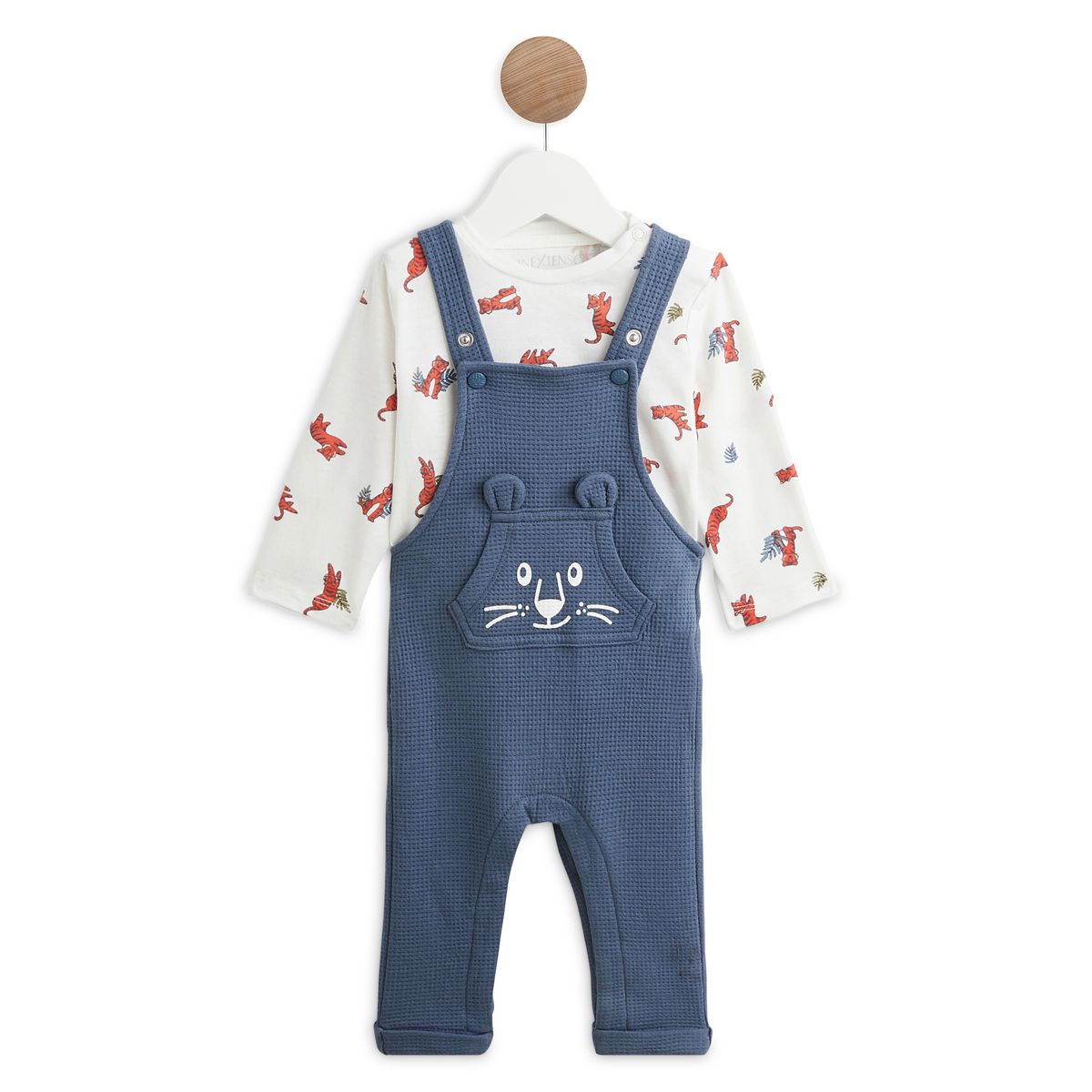 INEXTENSO Ensemble t-shirt manches longues + salopette bébé garçon