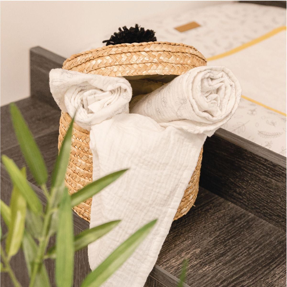 Domiva Maxi lange en coton bio 120x120 cm Leafy Bunny