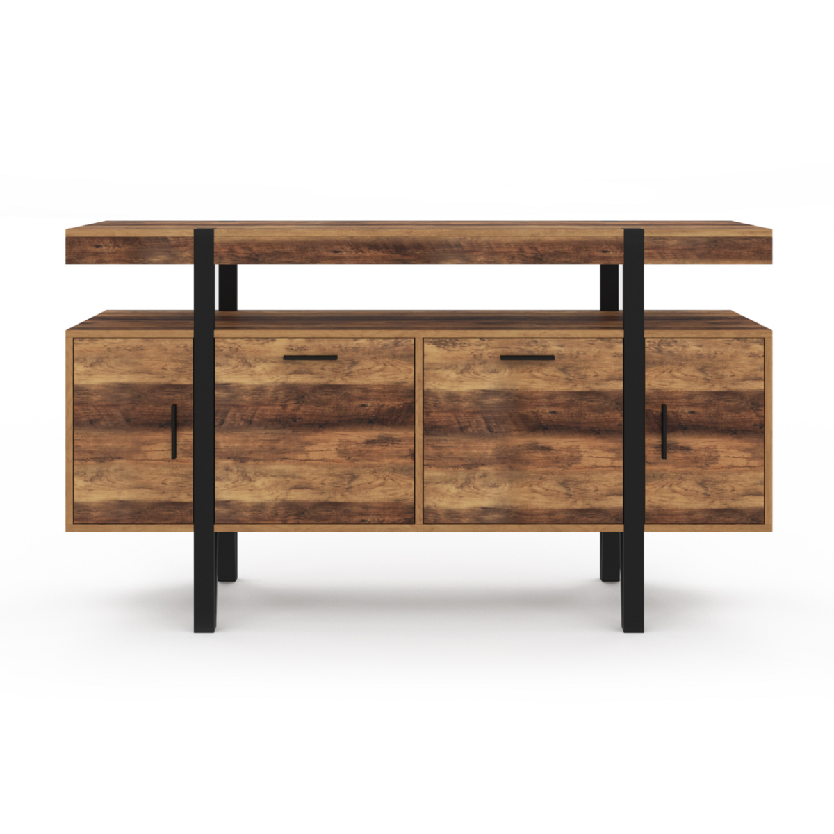 ID MARKET Buffet 140 cm AUSTRIA 4 portes pieds épingle