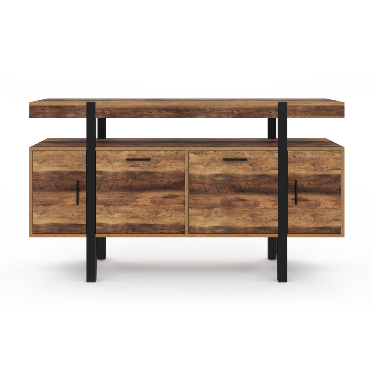 ID MARKET Buffet 140 cm AUSTRIA 4 portes pieds épingle