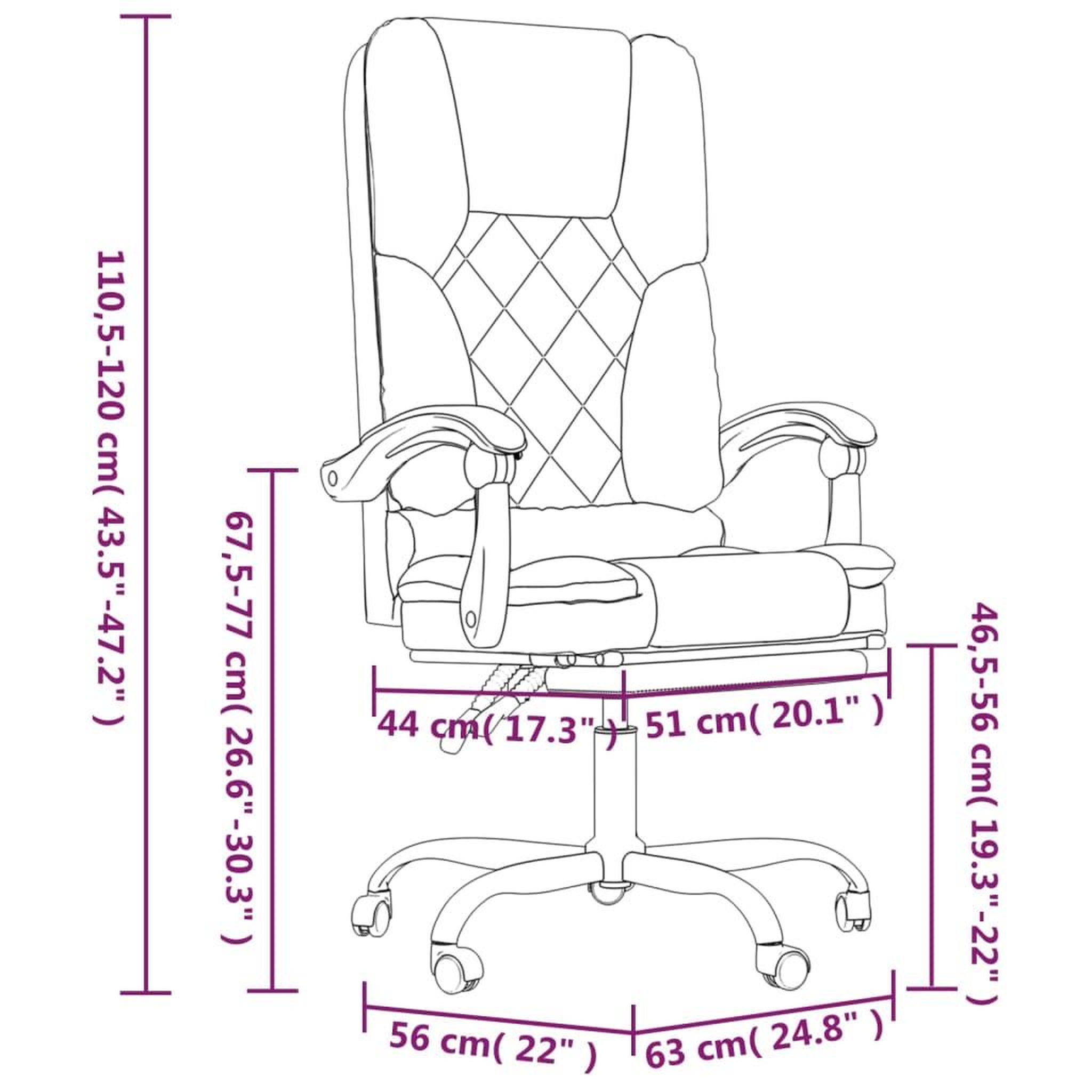 Voir la diapositive 6 : VIDAXL Fauteuil de massage inclinable de bureau Gris fonce Tissu