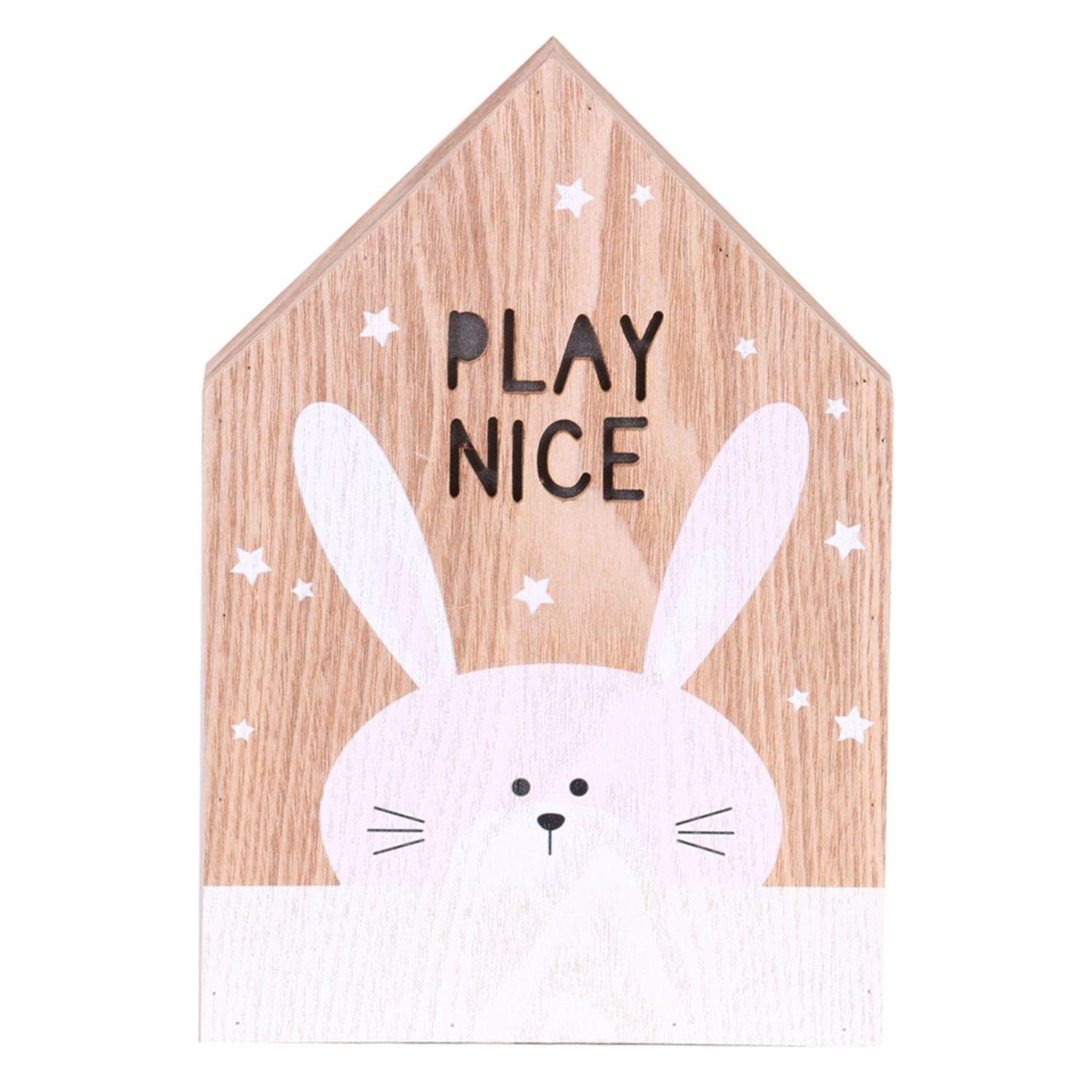 DIVERS Cadre Décoration lumineux effet bois enfant Tommy - Lapin