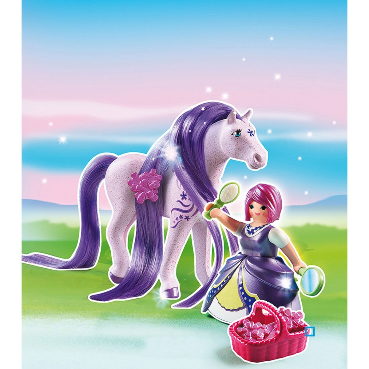 PLAYMOBIL 6167 - Princesse Violette avec cheval à coiffer