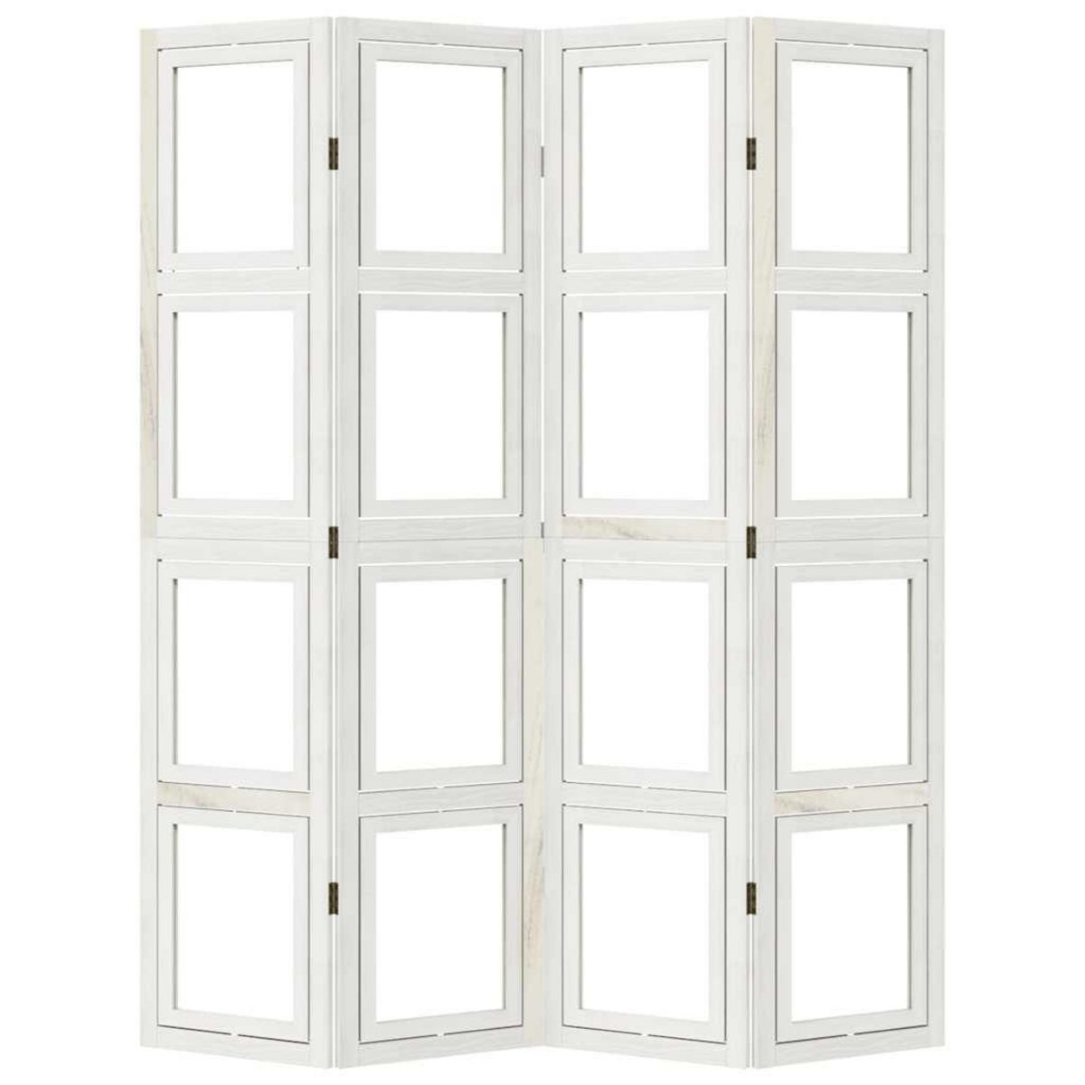 VIDAXL Cloison de separation 4 panneaux blanc bois de paulownia massif